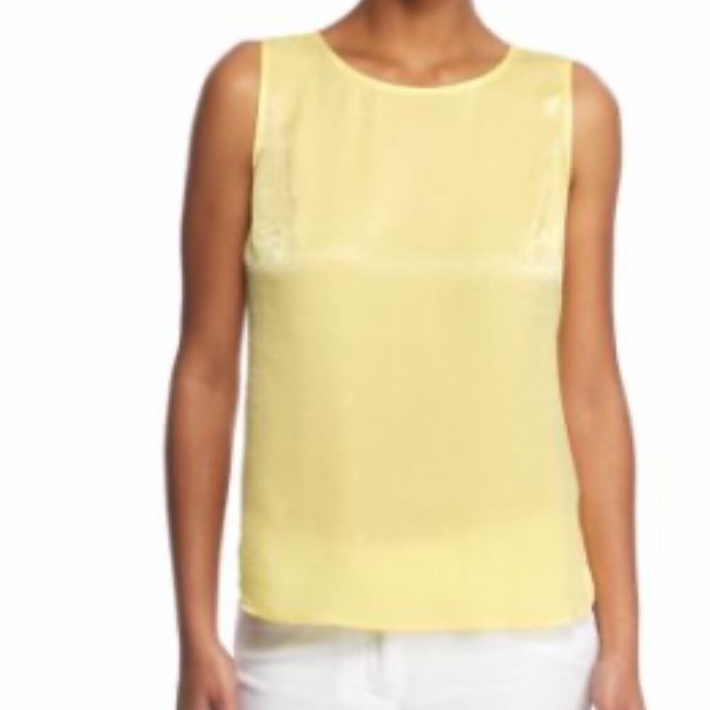 👉 The Limited Women’s Scoop Neck Shell Yellow Sleeveless Top Size XS